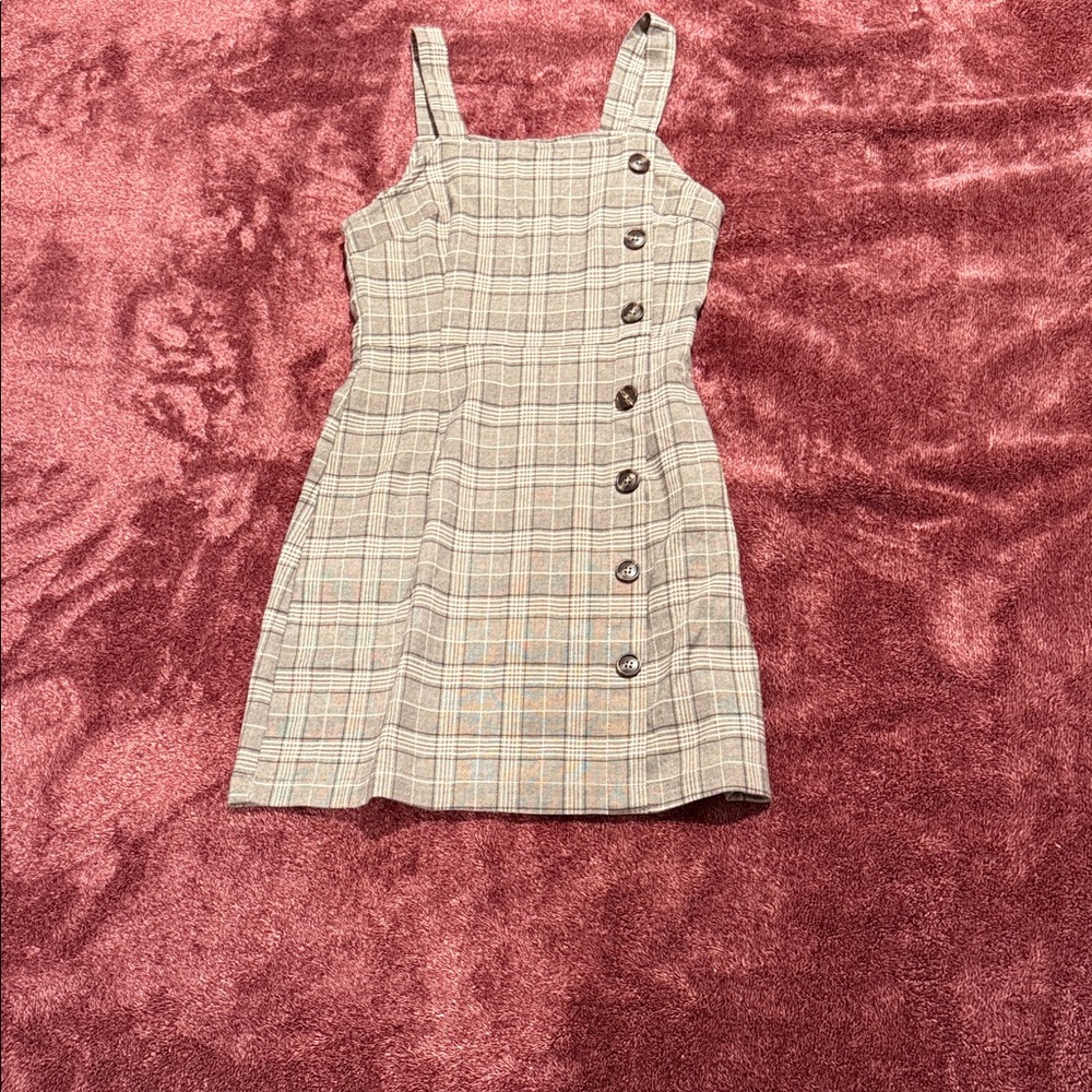 Stylish Checkered Dress with Button Detail